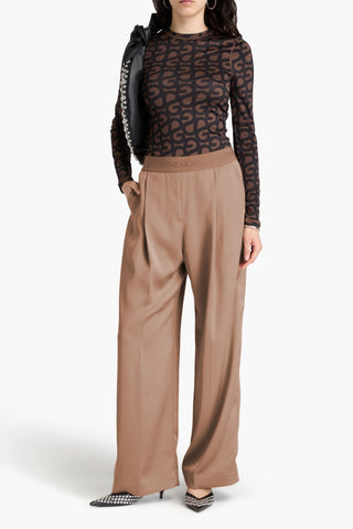 STINE GOYA CIARA PLEATED SATIN-TWILL WIDE-LEG PANTS - Size S