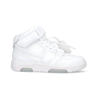OFF WHITE Leather High-Top Arrow Sneakers with Strap
