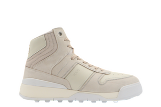 Tods Suede and Leather Cassetta High-Top Sneakers Cream Beige