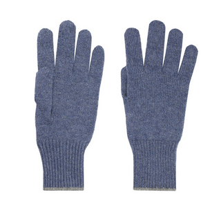 Brunello Cucinelli Heathered Knitted Gloves with Ribbed Cuffs