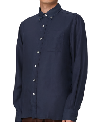 Tom Ford Cotton Button-Down Shirt Navy