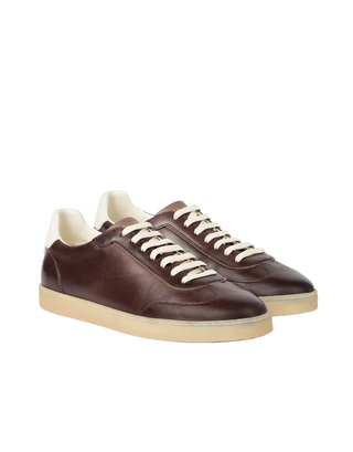 Brunello Cucinelli Mens Calfskin Sneakers in Ebony