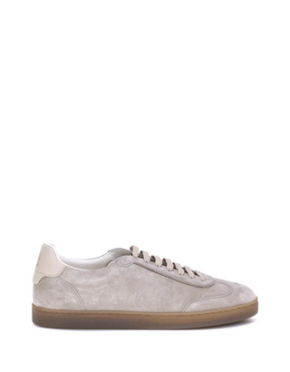 Brunello Cucinelli Logo Printed Low-Top Sneakers In Light Brown