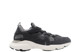 Tods Felt Lace-Up Sport Sneakers Black Grey