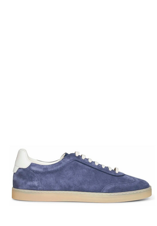 Brunello Cucinelli Low-Top Lace-Up Sneakers In Blue
