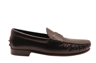 Tods Leather Ruched Moccasin Penny Loafers