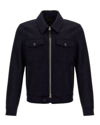 Tom Ford Tom Ford Collared Buttoned Pockets Jacket Navy