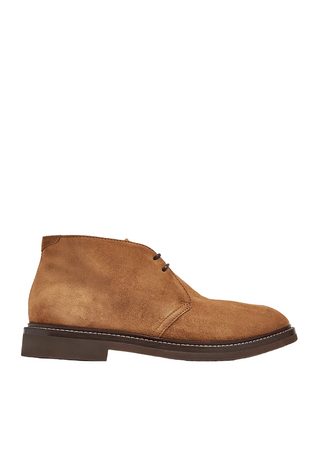 Brunello Cucinelli Mens Suede Lace-up Boots in Brown