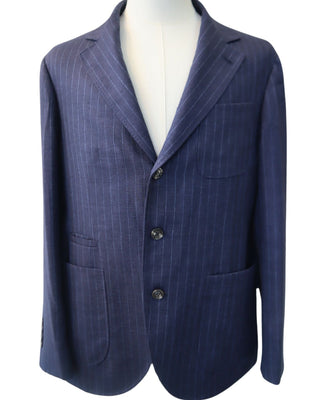 Brunello Cucinelli Textured Pinstriped Three-Button Blazer