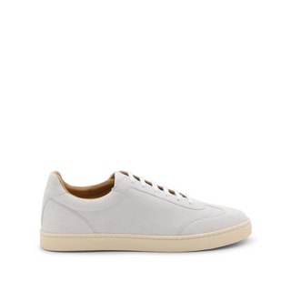 Brunello Cucinelli Perforated Suede Low-Top Sneakers with Contrast Sole
