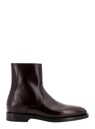 Brunello Cucinelli Mens Leather Ankle Boots in Brown