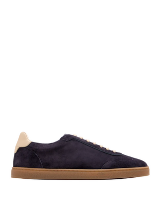 Brunello Cucinelli Mens Suede Sneakers in Navy