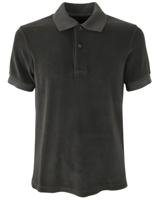 Tom Ford Towelling Polo Shirt in Dark Gray