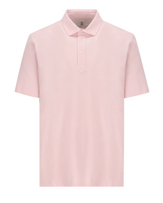 Brunello Cucinelli Cotton Piqué Three-Button Polo Shirt Pale Pink