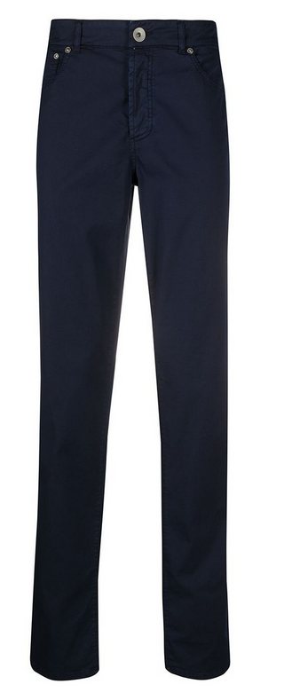 Brunello Cucinelli Cotton Five-Pocket Chinos Navy