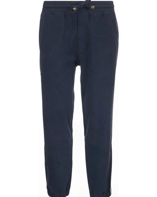 Brunello Cucinelli Knit Drawstring Slim-Cut Track Pants with Side Stripe
