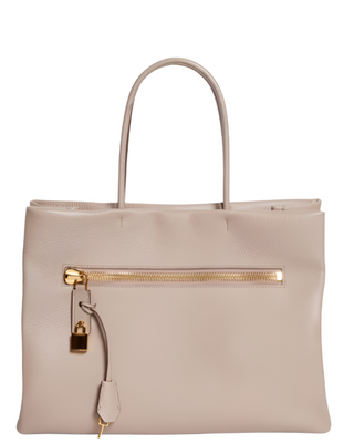 Tom Ford Grained Leather Top Handle Tote Bag with Padlock