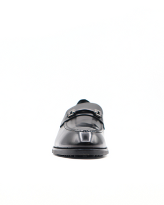 Tods Polished Leather Buckle Loafers Black