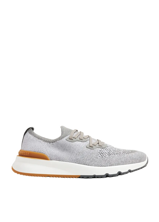 Brunello Cucinelli Mens Cotton Chiné Knit Sneakers