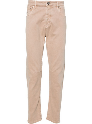 Brunello Cucinelli Cotton Twill Knee-Panel Trousers Medium Brown