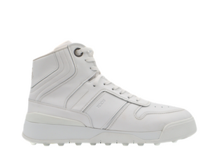 Tods White Leather Lace-Up High-Top Sneakers