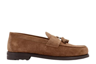 Brunello Cucinelli Suede Tassel Loafers Chestnut