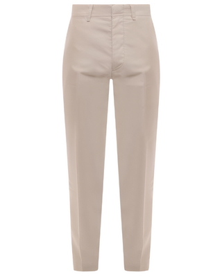 Tom Ford Cotton Tailored Flat-Front Trousers Beige