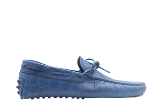Tods Croc-Embossed Leather Laccetto Gommino Driver Shoes