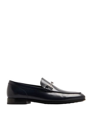 Tods Mens Leather Loafers in Navy