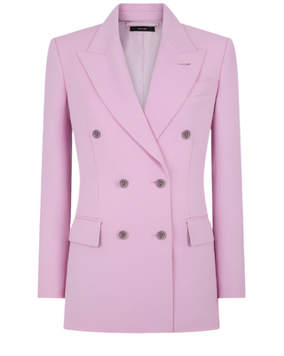 Tom Ford Refined Fabric Peak Lapel Double-Breasted Blazer Purple