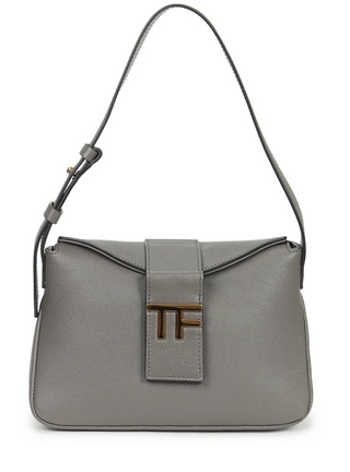 Tom Ford Grained Leather TF Logo Flap Shoulder Bag