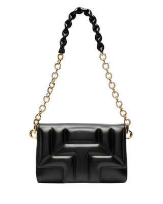 Tom Ford Patent Leather T-Quilted Flap Shoulder Bag Black