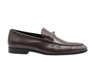 Tods Brown Leather Buckle Mocassino Loafers
