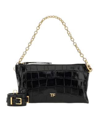 Tom Ford Croc-Effect Patent Leather Chain Shoulder Bag