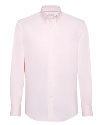 Brunello Cucinelli Pale Pink Cotton Button-Down Shirt