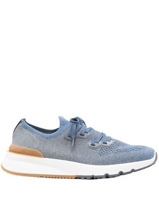Brunello Cucinelli Brunello Cucinelli Knitted Low-Top Sneakers with Contrast Heel