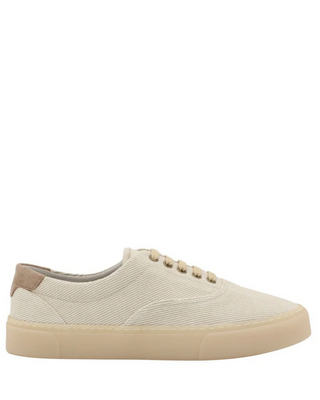 Brunello Cucinelli Ribbed Canvas Low-Top Sneakers with Gum Sole