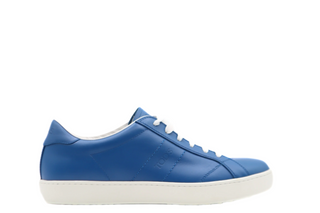 Tods Tod's Baltic Blue Leather Low-Top Sneakers with Contrast Sole