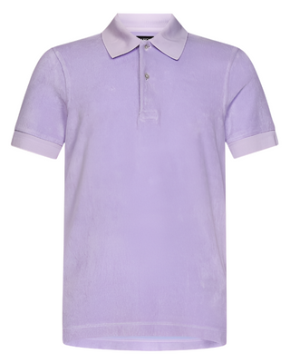 Tom Ford Towelling Short-Sleeve Polo Shirt in Lilac