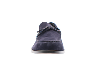 Tods Dark Navy Blue Suede Laccetto Loafers