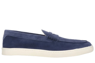Brunello Cucinelli Suede Penny Loafers with Sneaker Sole Deep Blue