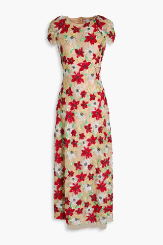 RACHEL GILBERT THEA EMBELLISHED TULLE MAXI DRESS - Size 1