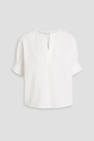FRAME GATHERED COTTON-POPLIN TOP - Size S