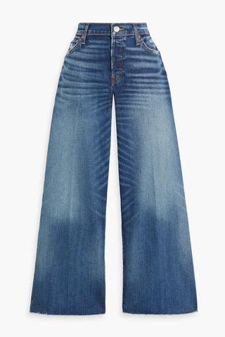 RE/DONE CROPPED DISTRESSED MID-RISE WIDE-LEG JEANS - Size 23