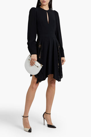 STELLA MCCARTNEY CELESTE LACE-PANELED CREPE DRESS - Size 44
