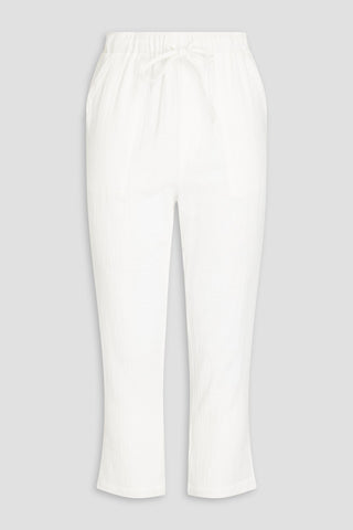 MONROW CROPPED COTTON-GAUZE BOOTCUT PANTS - Size XS