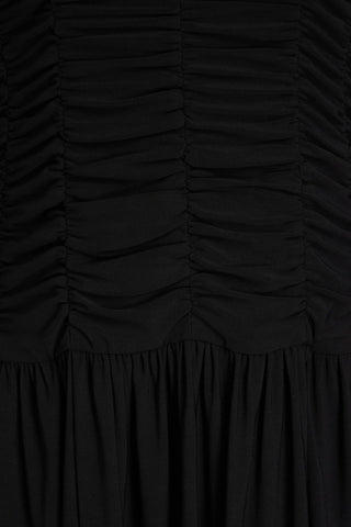 TIBI STRAPLESS RUCHED JERSEY MIDI DRESS - Size 2