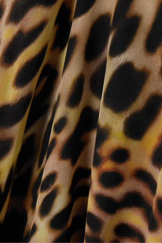 STELLA MCCARTNEY PANELED ANIMAL-PRINT SILK TOP - Size 46