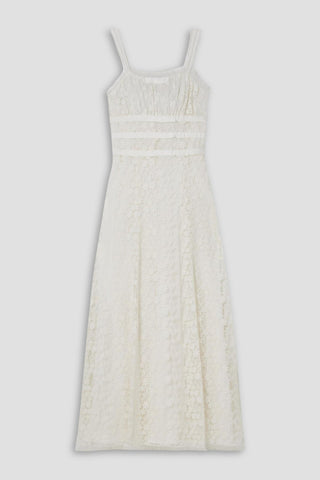 RODARTE GROSGRAIN-TRIMMED EMBROIDERED COTTON-BLEND TULLE MAXI DRESS - Size 8
