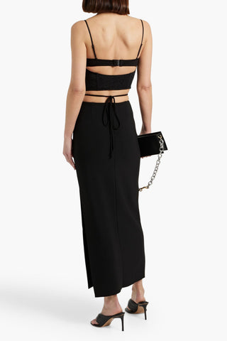 SIMKHAI SERIFINA CROPPED STRETCH-JERSEY AND LACE BUSTIER TOP - Size 0